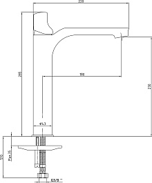 E.C.A. Смеситель для раковины чаши Myra 104408984 бежевый – фотография-2